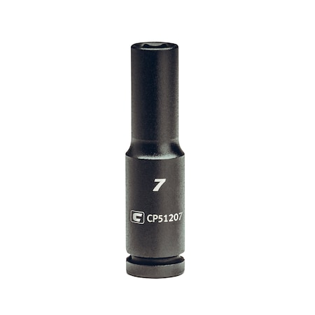Capri Tools 7mm Deep Impact Socket, 14 Drive, 6Point, Metric CP51207